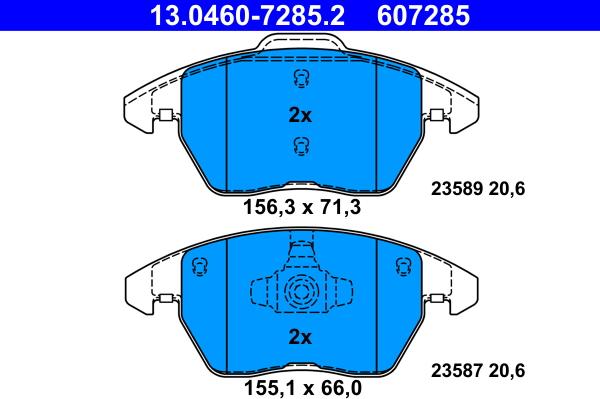 ATE 13.0460-7285.2 - Set placute frana,frana disc aaoparts.ro