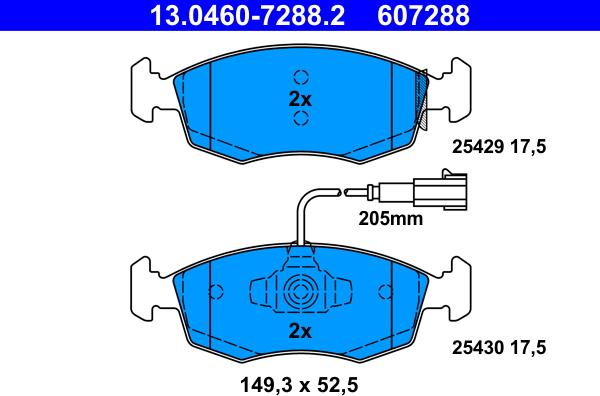 ATE 13.0460-7288.2 - Set placute frana,frana disc aaoparts.ro