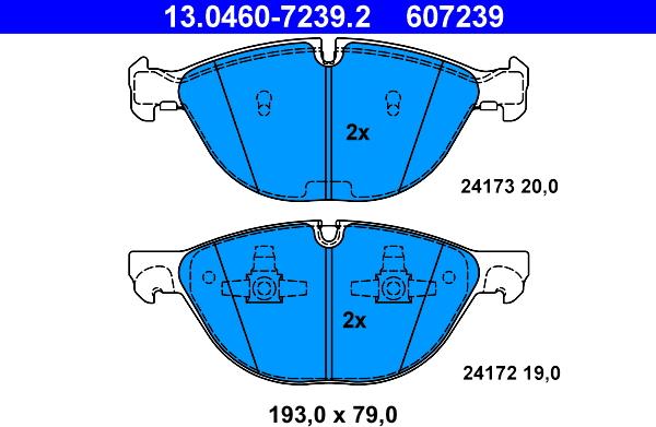 ATE 13.0460-7239.2 - Set placute frana,frana disc aaoparts.ro