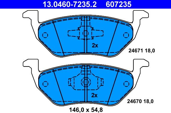 ATE 13.0460-7235.2 - Set placute frana,frana disc aaoparts.ro