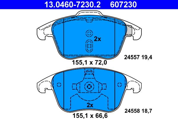 ATE 13.0460-7230.2 - Set placute frana,frana disc aaoparts.ro