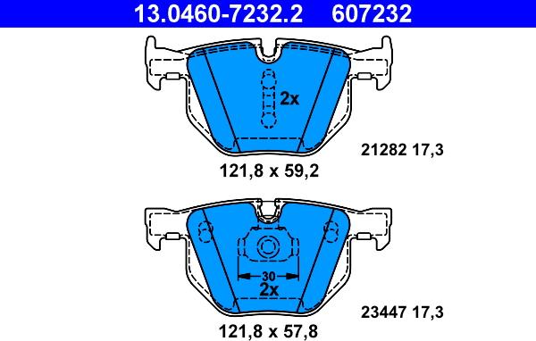 ATE 13.0460-7232.2 - Set placute frana,frana disc aaoparts.ro