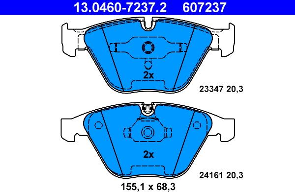 ATE 13.0460-7237.2 - Set placute frana,frana disc aaoparts.ro