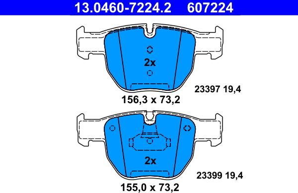 ATE 13.0460-7224.2 - Set placute frana,frana disc aaoparts.ro