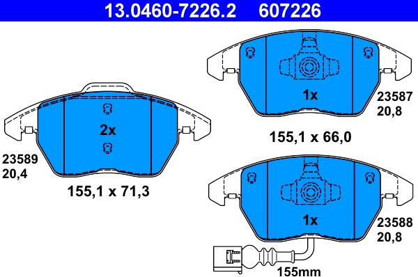 ATE 13.0460-7226.2 - Set placute frana,frana disc aaoparts.ro