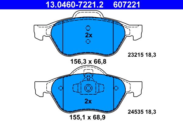 ATE 13.0460-7221.2 - Set placute frana,frana disc aaoparts.ro