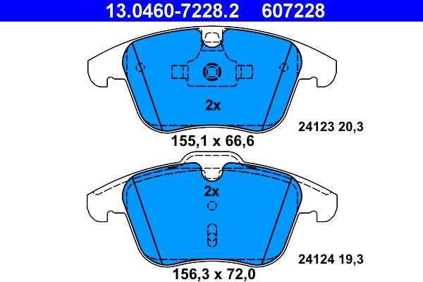 ATE 13.0460-7228.2 - Set placute frana,frana disc aaoparts.ro