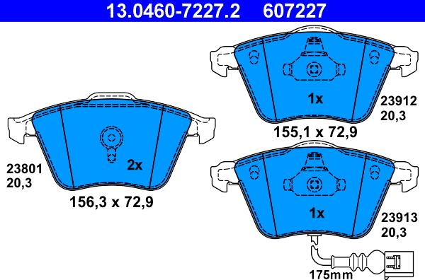 ATE 13.0460-7227.2 - Set placute frana,frana disc aaoparts.ro