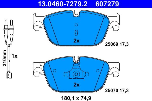 ATE 13.0460-7279.2 - Set placute frana,frana disc aaoparts.ro