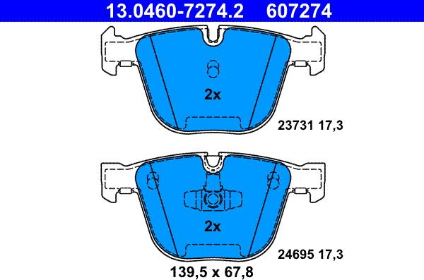 ATE 13.0460-7274.2 - Set placute frana,frana disc aaoparts.ro