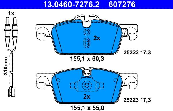 ATE 13.0460-7276.2 - Set placute frana,frana disc aaoparts.ro