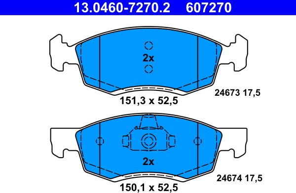 ATE 13.0460-7270.2 - Set placute frana,frana disc aaoparts.ro