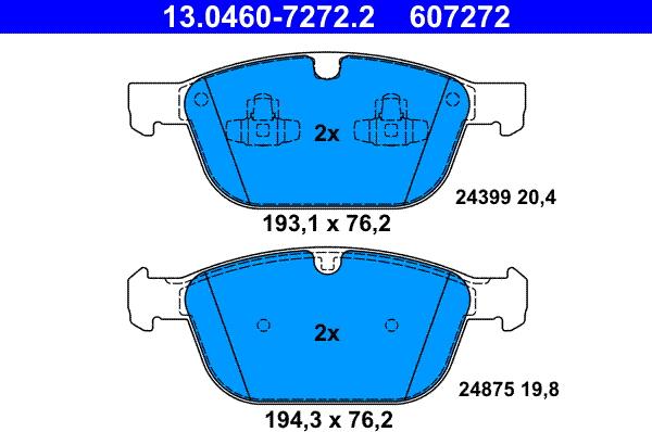 ATE 13.0460-7272.2 - Set placute frana,frana disc aaoparts.ro