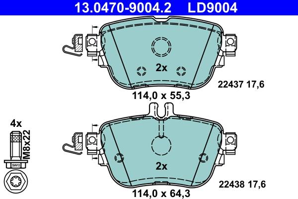 ATE 13.0470-9004.2 - Set placute frana,frana disc aaoparts.ro