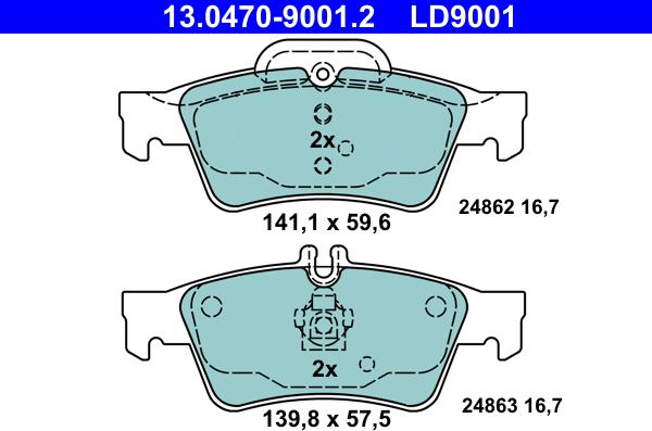 ATE 13.0470-9001.2 - Set placute frana,frana disc aaoparts.ro