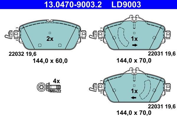 ATE 13.0470-9003.2 - Set placute frana,frana disc aaoparts.ro