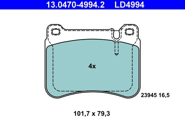 ATE 13.0470-4994.2 - Set placute frana,frana disc aaoparts.ro