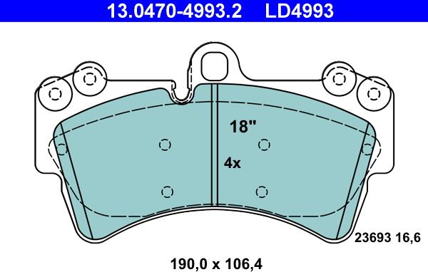 ATE 13.0470-4993.2 - Set placute frana,frana disc aaoparts.ro