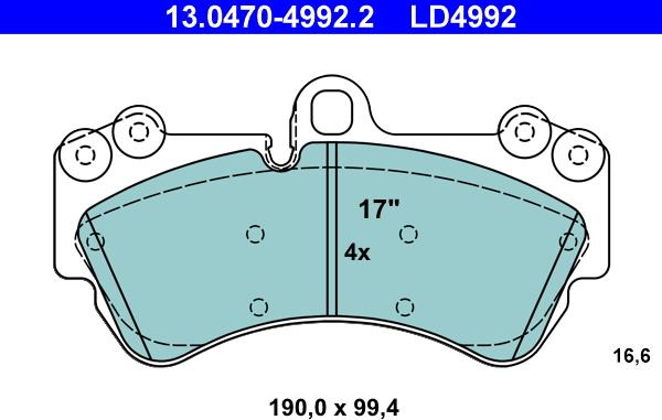 ATE 13.0470-4992.2 - Set placute frana,frana disc aaoparts.ro