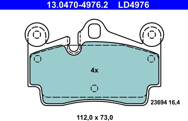 ATE 13.0470-4976.2 - Set placute frana,frana disc aaoparts.ro