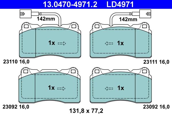 ATE 13.0470-4971.2 - Set placute frana,frana disc aaoparts.ro