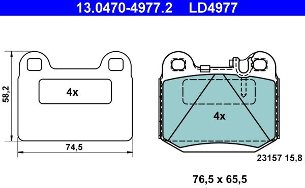 ATE 13.0470-4977.2 - Set placute frana,frana disc aaoparts.ro