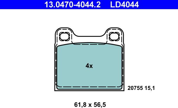 ATE 13.0470-4044.2 - Set placute frana,frana disc aaoparts.ro