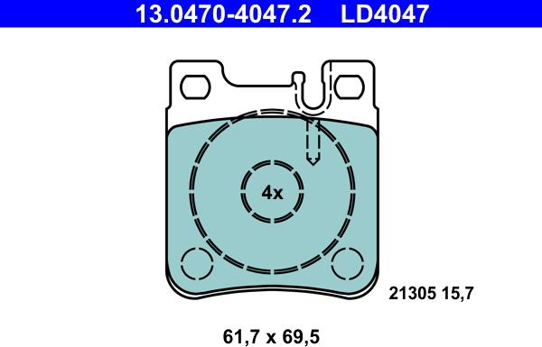 ATE 13.0470-4047.2 - Set placute frana,frana disc aaoparts.ro