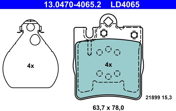 ATE 13.0470-4065.2 - Set placute frana,frana disc aaoparts.ro