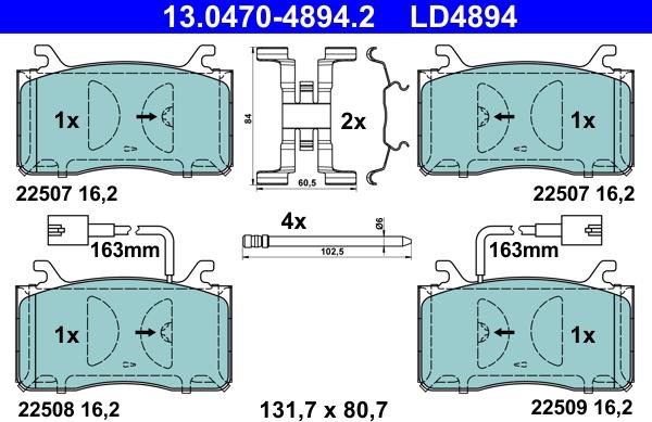 ATE 13.0470-4894.2 - Set placute frana,frana disc aaoparts.ro