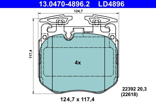 ATE 13.0470-4896.2 - Set placute frana,frana disc aaoparts.ro