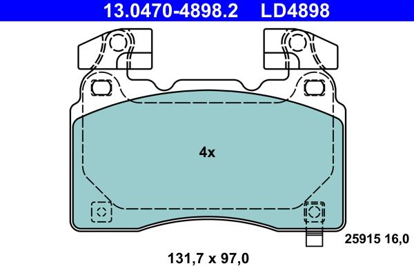 ATE 13.0470-4898.2 - Set placute frana,frana disc aaoparts.ro