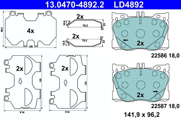 ATE 13.0470-4892.2 - Set placute frana,frana disc aaoparts.ro