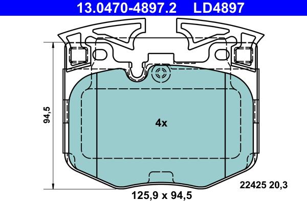 ATE 13.0470-4897.2 - Set placute frana,frana disc aaoparts.ro