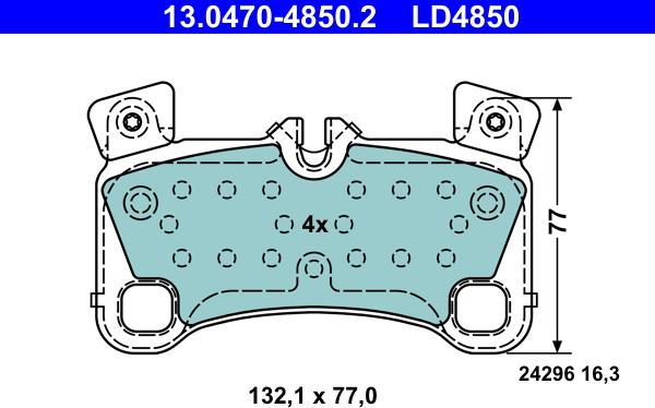 ATE 13.0470-4850.2 - Set placute frana,frana disc aaoparts.ro