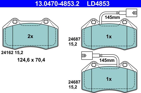 ATE 13.0470-4853.2 - Set placute frana,frana disc aaoparts.ro