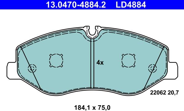 ATE 13.0470-4884.2 - Set placute frana,frana disc aaoparts.ro