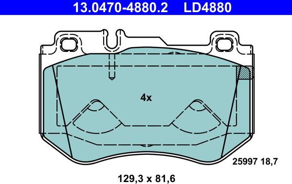 ATE 13.0470-4880.2 - Set placute frana,frana disc aaoparts.ro