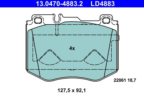 ATE 13.0470-4883.2 - Set placute frana,frana disc aaoparts.ro