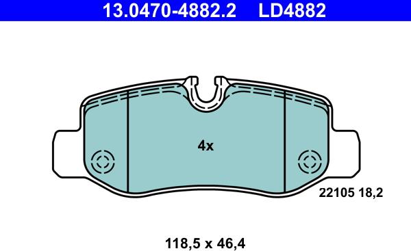 ATE 13.0470-4882.2 - Set placute frana,frana disc aaoparts.ro