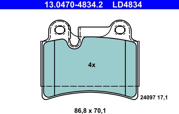 ATE 13.0470-4834.2 - Set placute frana,frana disc aaoparts.ro