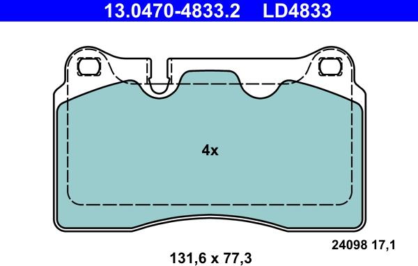 ATE 13.0470-4833.2 - Set placute frana,frana disc aaoparts.ro