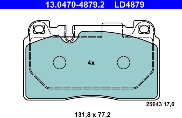 ATE 13.0470-4879.2 - Set placute frana,frana disc aaoparts.ro