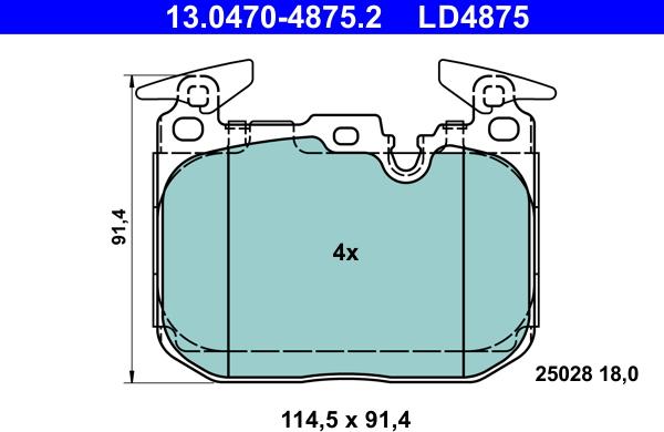 ATE 13.0470-4875.2 - Set placute frana,frana disc aaoparts.ro