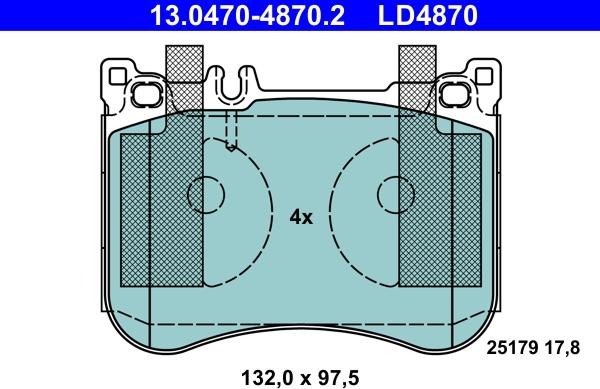 ATE 13.0470-4870.2 - Set placute frana,frana disc aaoparts.ro