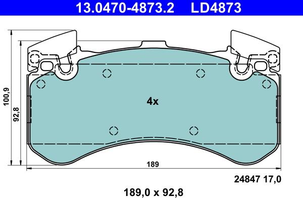 ATE 13.0470-4873.2 - Set placute frana,frana disc aaoparts.ro