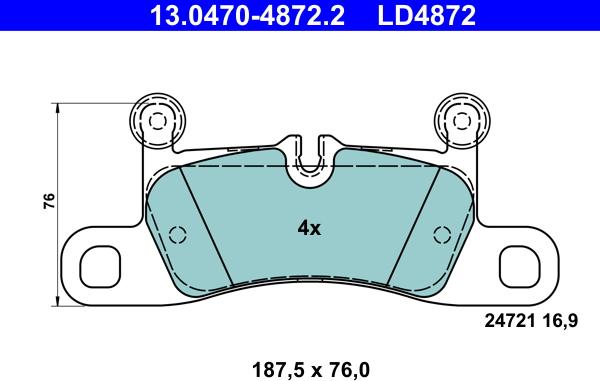 ATE 13.0470-4872.2 - Set placute frana,frana disc aaoparts.ro