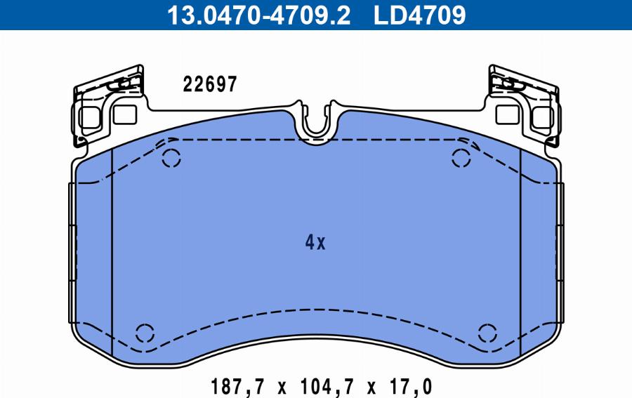 ATE 13.0470-4709.2 - Set placute frana,frana disc aaoparts.ro