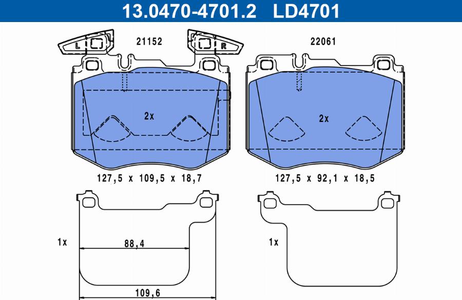 ATE 13.0470-4701.2 - Set placute frana,frana disc aaoparts.ro