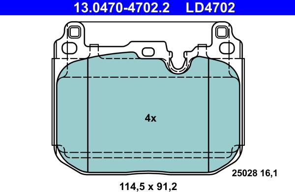 ATE 13.0470-4702.2 - Set placute frana,frana disc aaoparts.ro